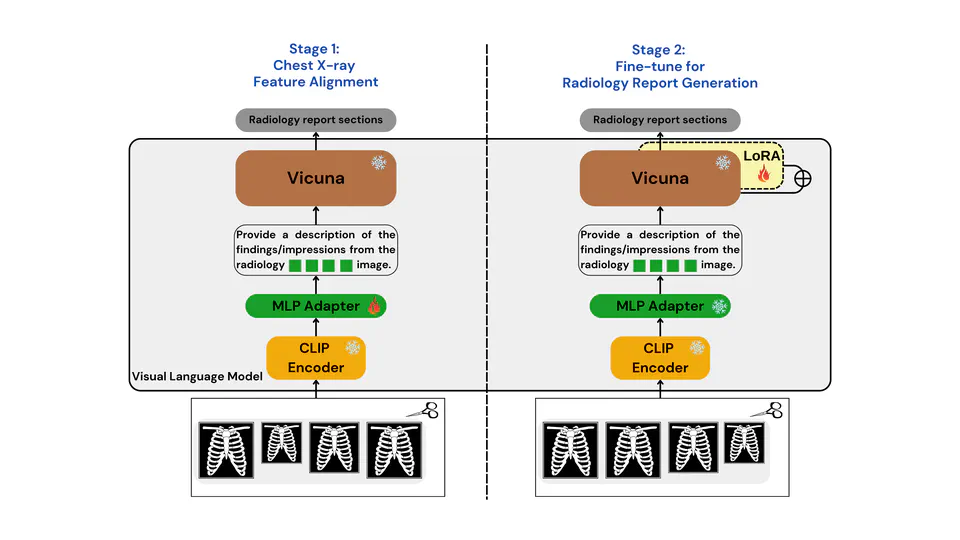 Gla-AI4BioMed at RRG24: Visual Instruction-tuned Adaptation for Radiology Report Generation